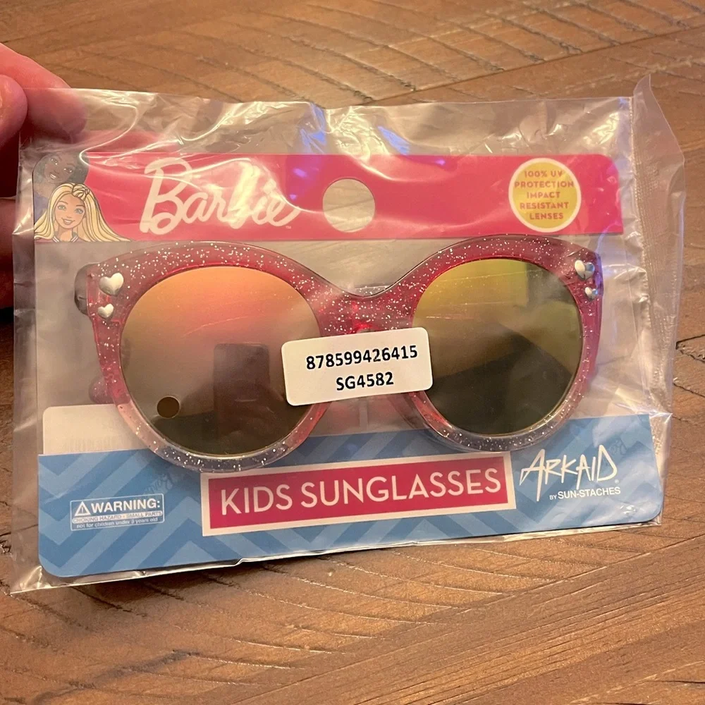 NWT Barbie Pink Tinted Glitter Girl’s Sunglasses